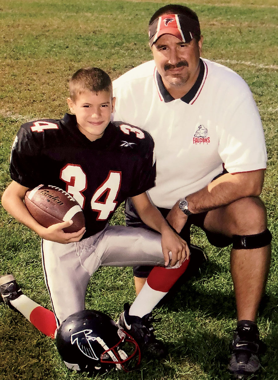 Trubisky with his dad, Dave, at age 9
