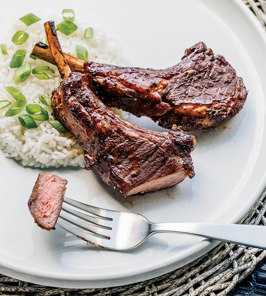 Red miso lamb chops