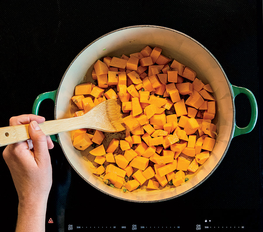 Cooking the potatoes