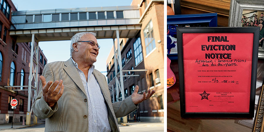 Pissios’s “uncle” Nick Mirkopoulos, who bankrolled Cinespace Chicago and looms large at the studio; the eviction notice placed on Pissios’s house, back when he owed $13 million to creditors.