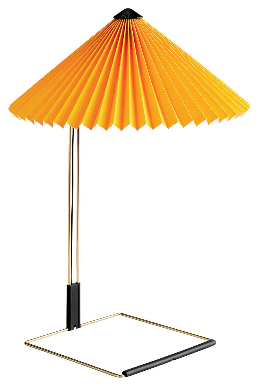 Polished brass table lamp with PVC-laminated cotton shade