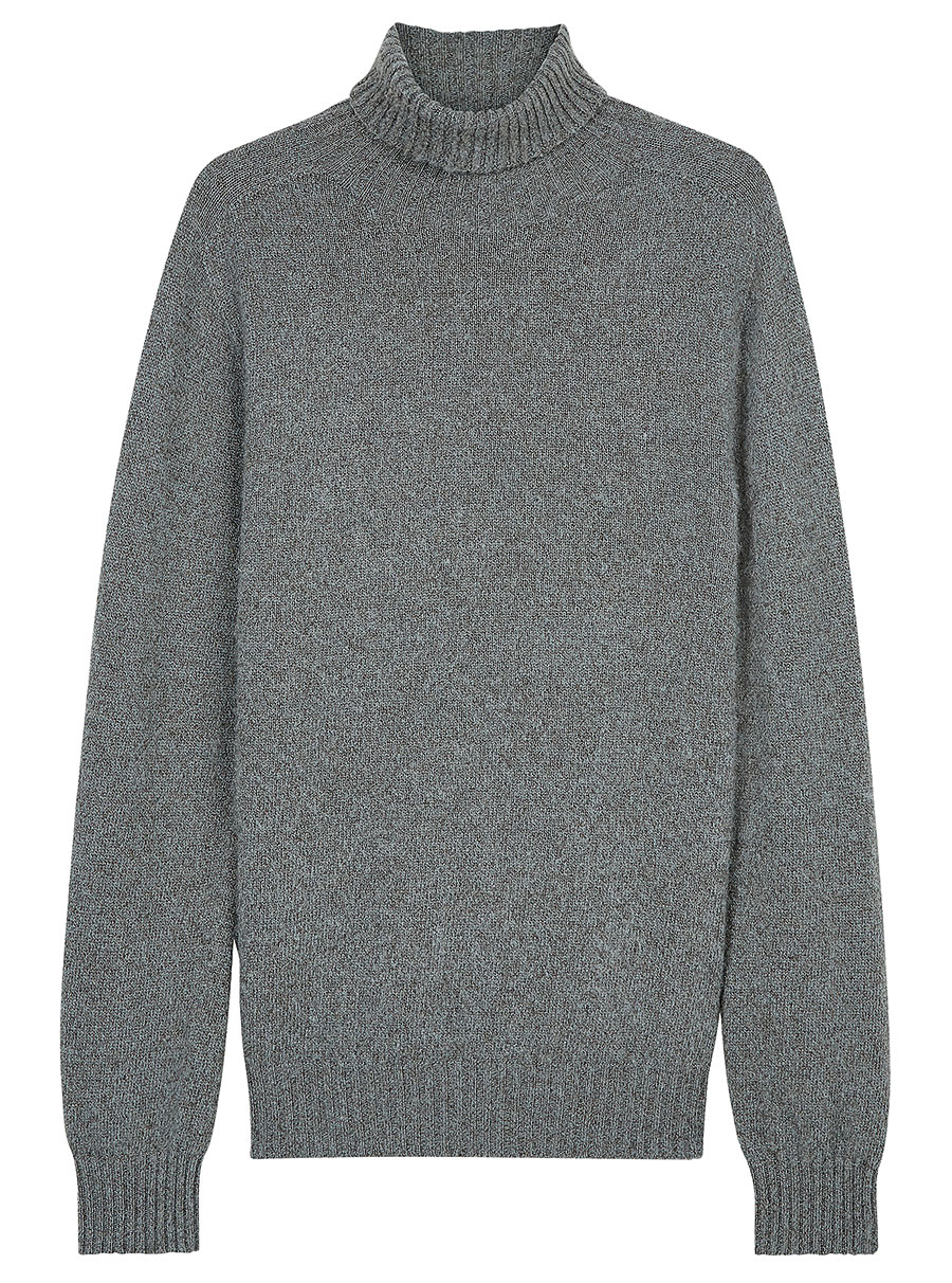 Roll-neck merino wool sweater