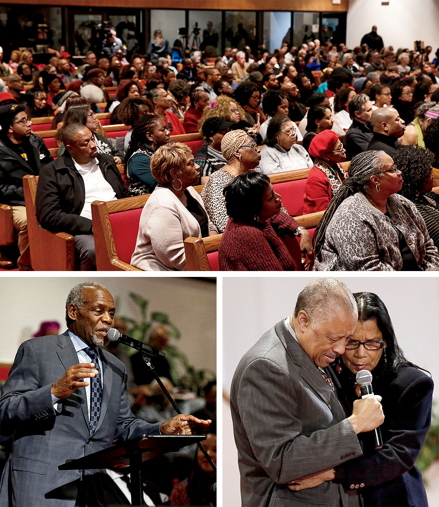 A December town hall meeting to discuss the new ordinance included testimonials from actor Danny Glover and former alderman Lionel Jean-Baptiste (pictured with wife Lenore), who’d first proposed a reparations resolution 18 years ago.