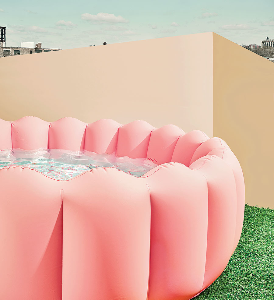 An inflatable pool