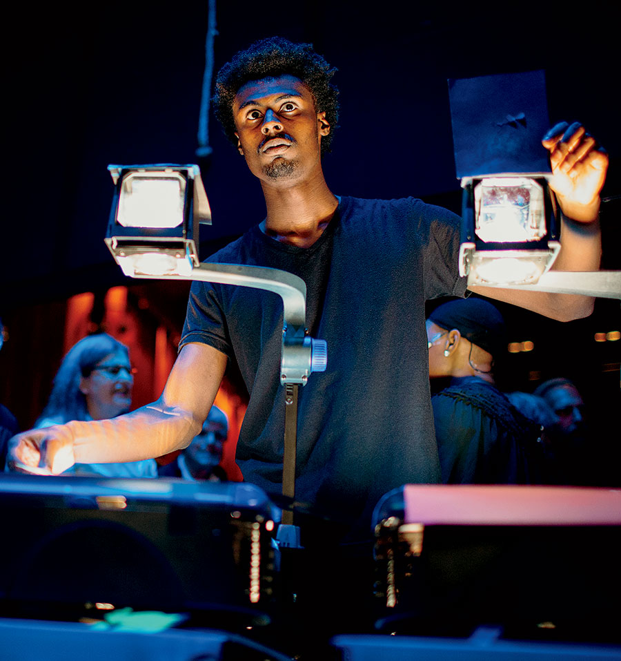 Rapper and poet Rasaan Khalil during a post-performance show for 2017’s 'No Blue Memories: The Life of Gwendolyn Brooks'