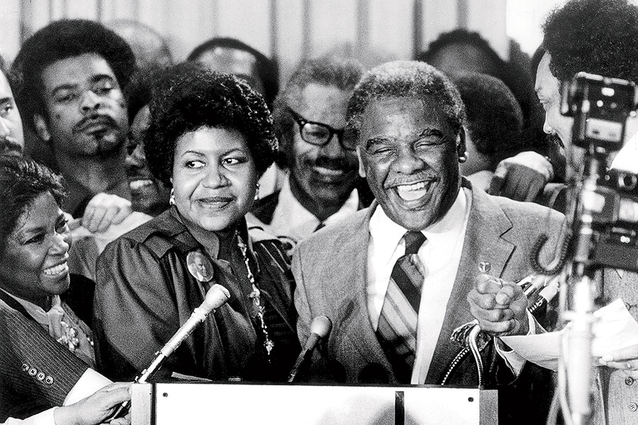 Harold Washington is elected mayor