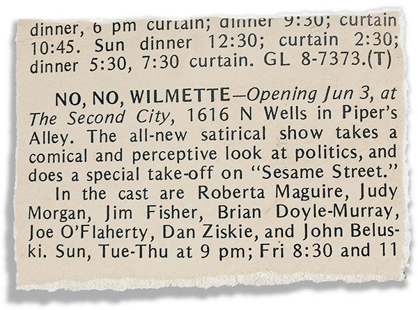 Belushi newspaper clipping