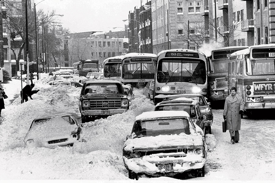 A massive blizzard paralyzes the city