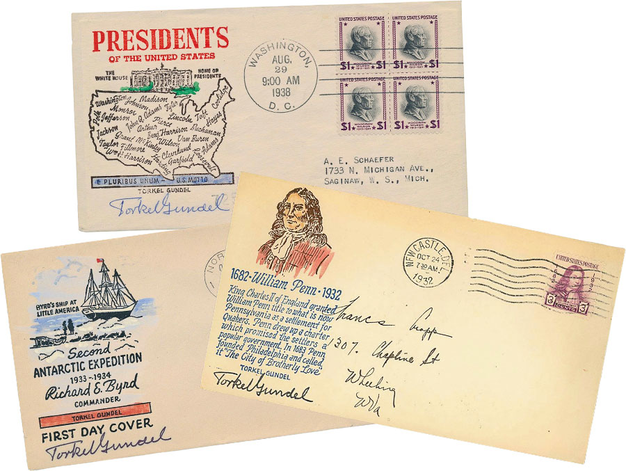 Some of Gundel’s cachet art from the 1930s.