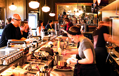 The open kitchen at Au Cheval