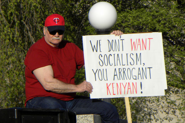 birther protest sign