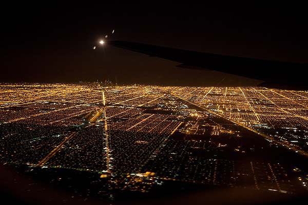 Chicago aerial photograph night