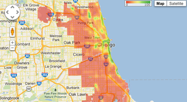 Chicago bike lane coverage