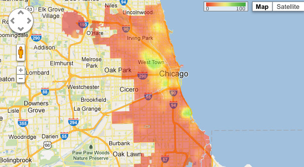 Chicago bike commuter map