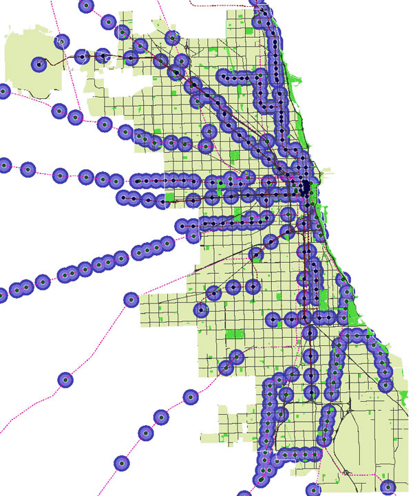 Chicago el stop map distance