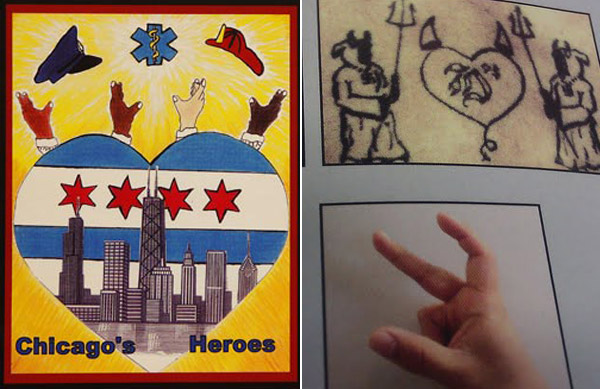 Chicago city sticker gang signs