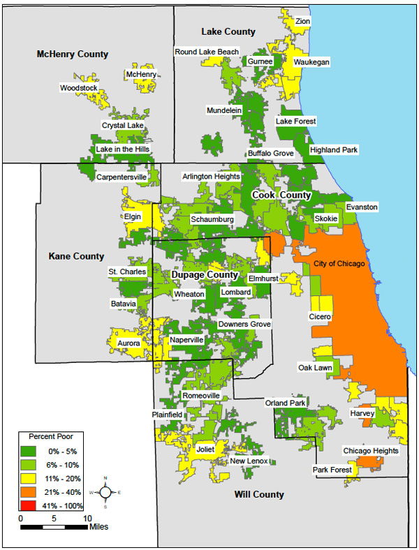 Chicago suburban poverty map