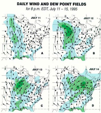 1995 Chicago heat wave map