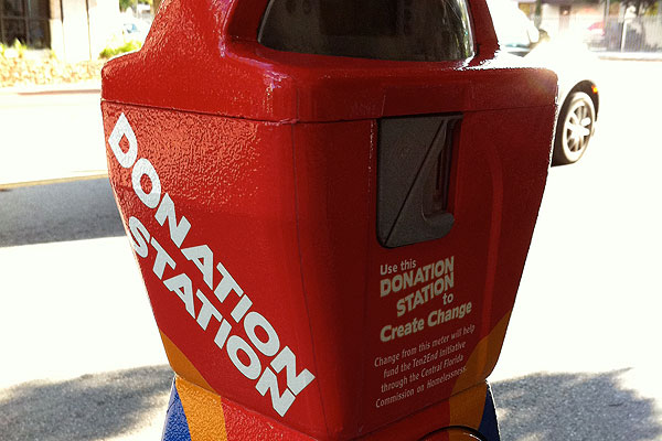 homeless donation station parking meter