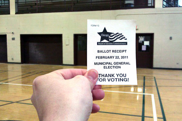 Thank You For Voting reciept, Chicago elections