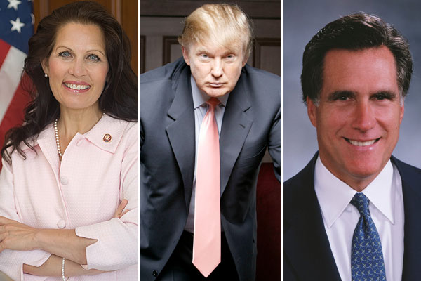 Michele Bachman Donald Trump Mitt Romney