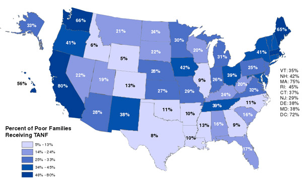 illinois welfare percent of families