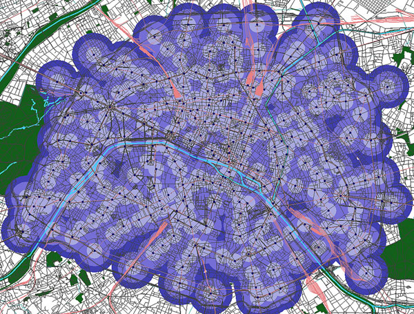 Paris metro map distances