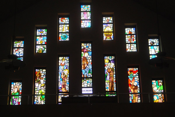 Stained glass catholic church