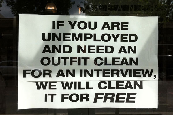 Unemployment sign
