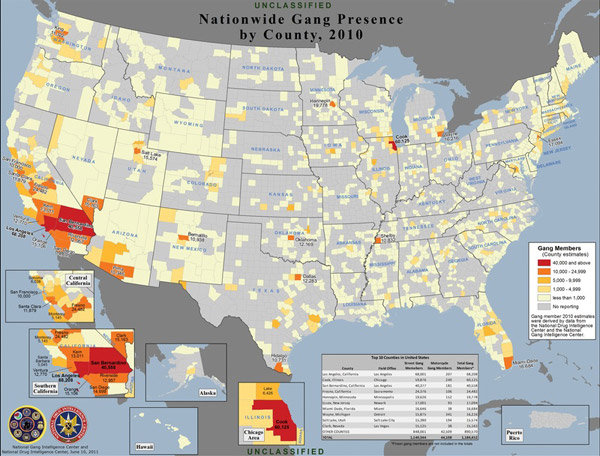 US gang map