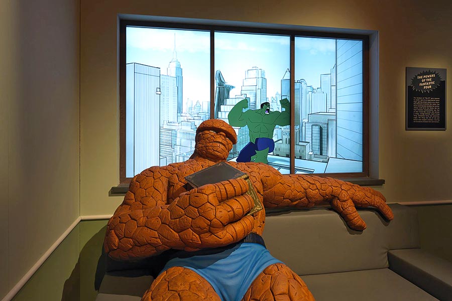 The Thing on display for the Marvel Universe exhibition