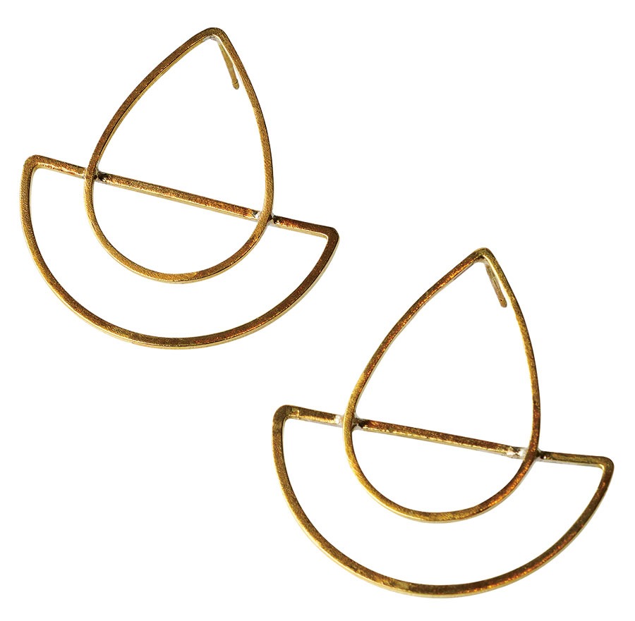 Mashallah brass earrings