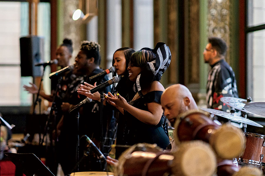 Performing at the Chicago Cultural Center in 2019