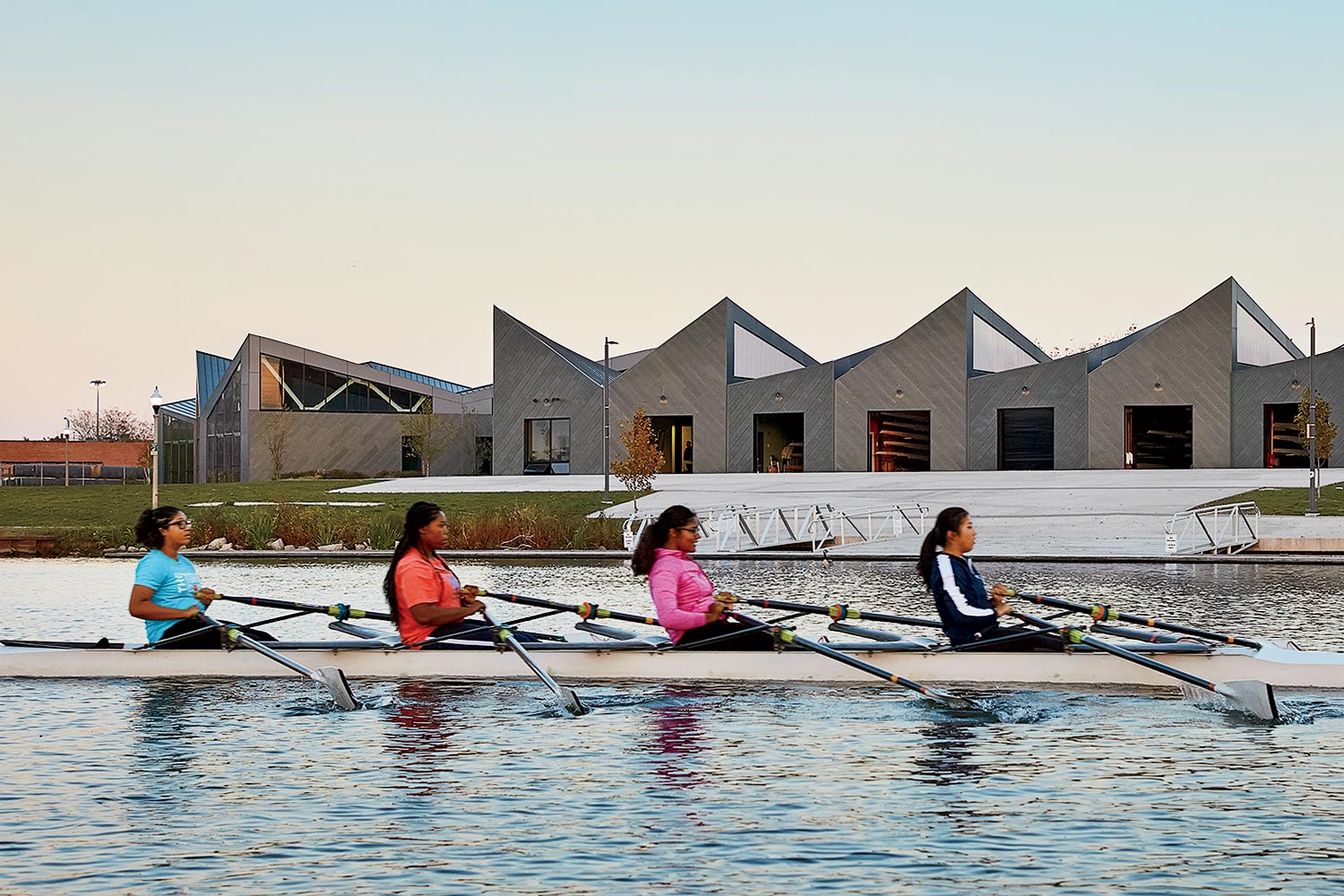 The Jeanne Gang–designed Eleanor Boathouse in Bridgeport