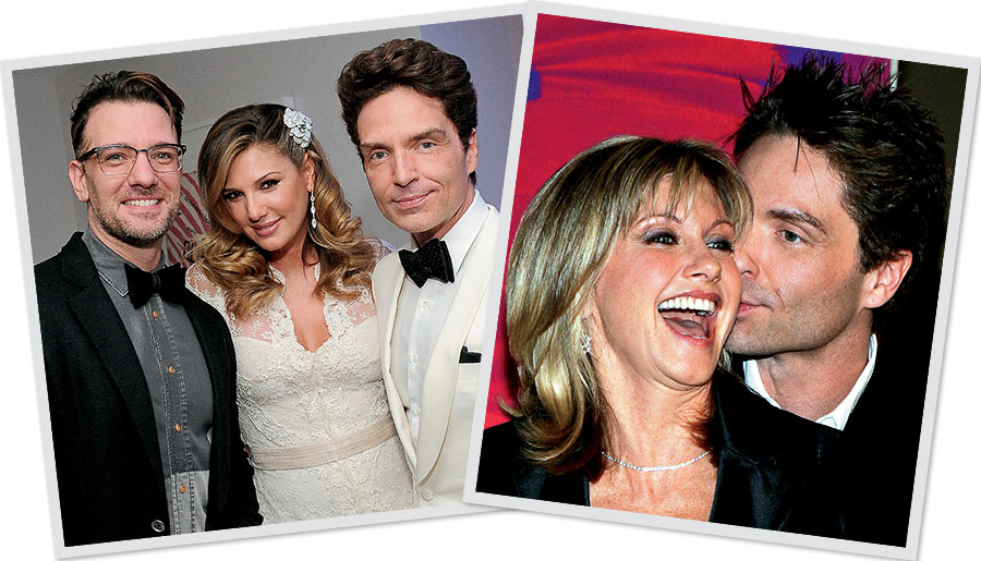 From left: JC Chasez with Marx and Daisy Fuentes on their wedding day; With Olivia Newton-John