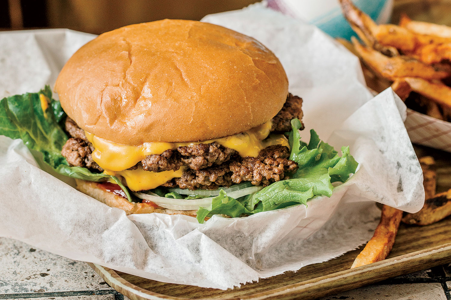 Griddled Burger at Edzo’s Burger Shop