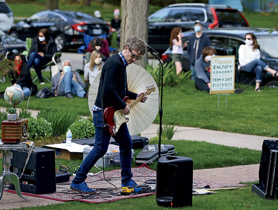 Narducy performing in Evanston in May as part of the pandemic-spawned SPACE To-Go concert series