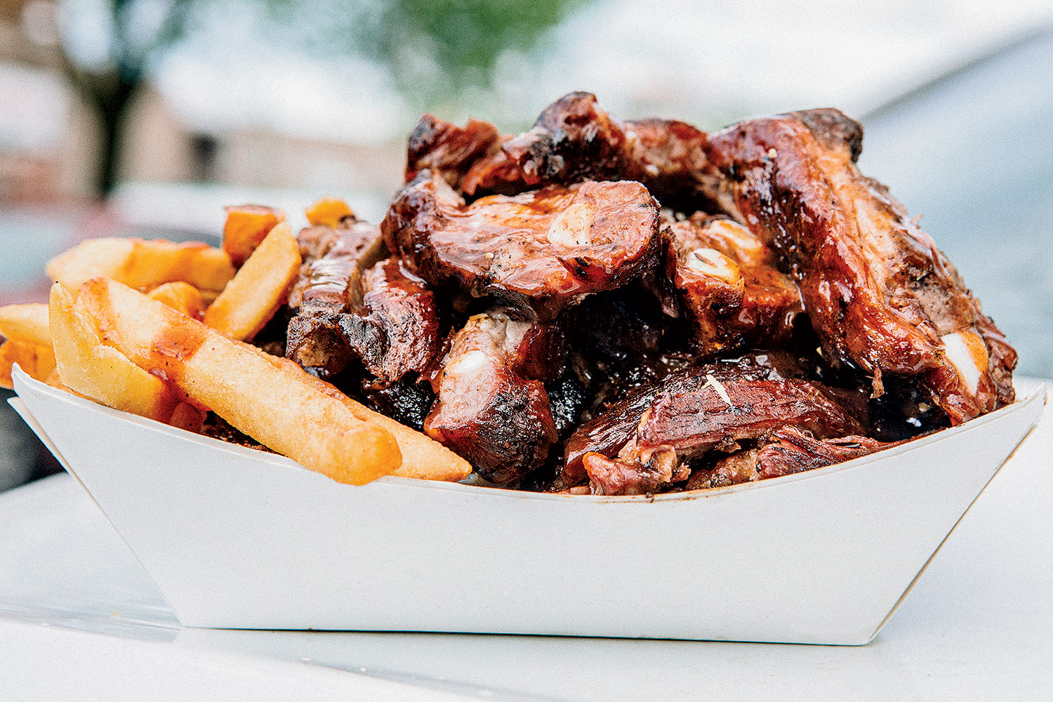 Rib Tips and French Fries at Lem’s Bar-B-Q