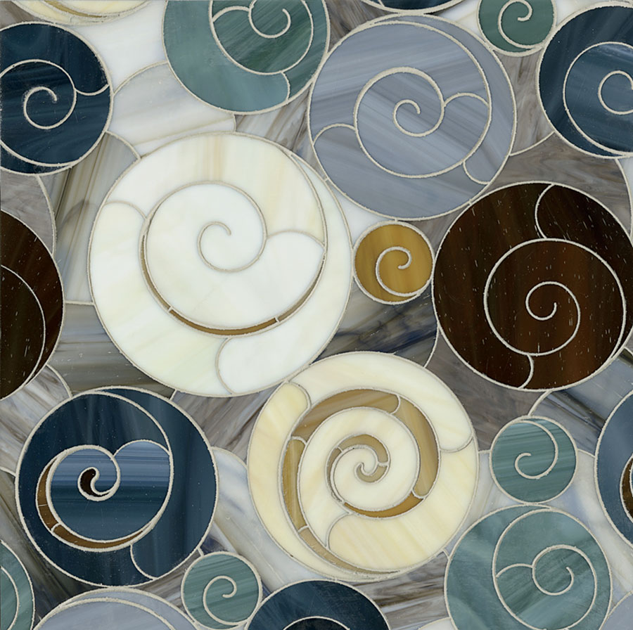 Beau Monde Glass Mosaics Collection in Escargo-go