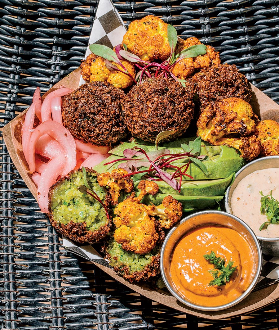 Lentil fritter bowl from Yamma