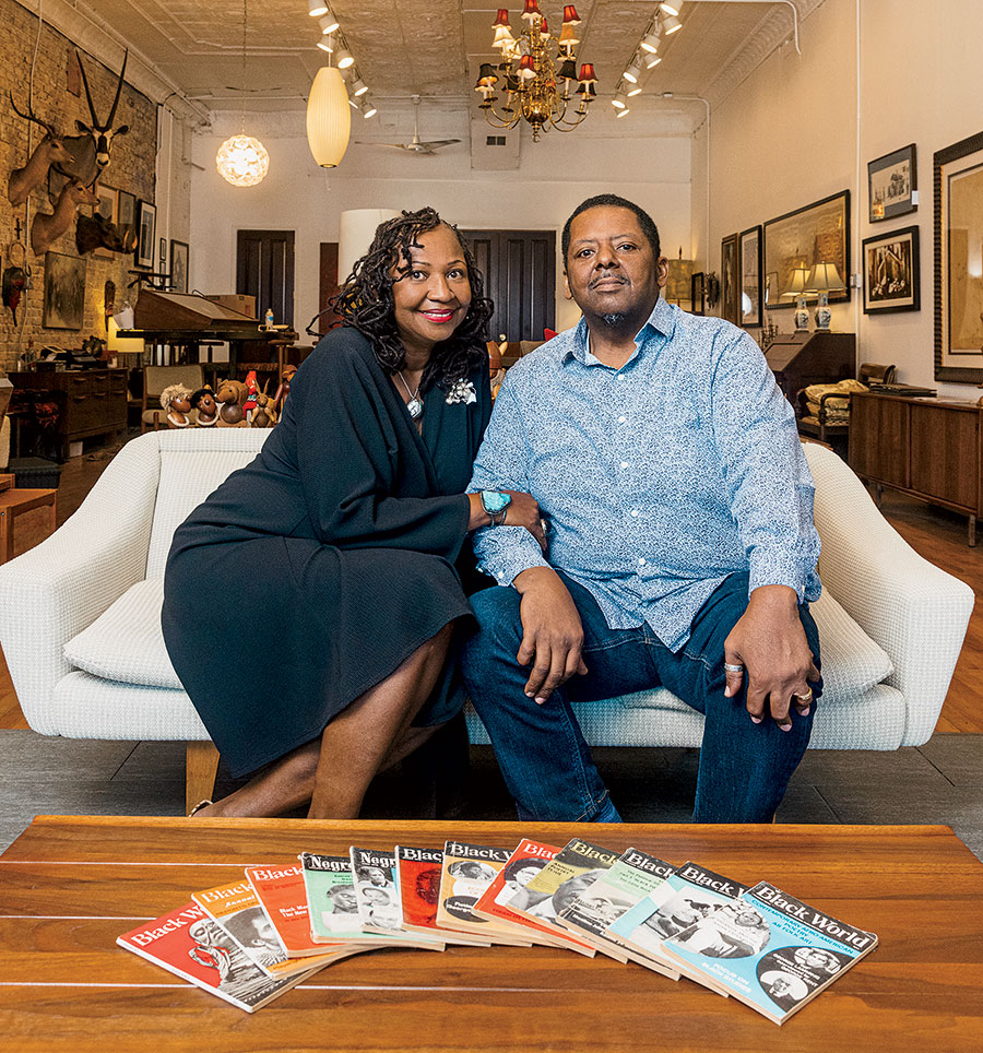 Lynn Rousseau McDaniel and her husband, Ty, own An Orange Moon furniture shop in Logan Square.