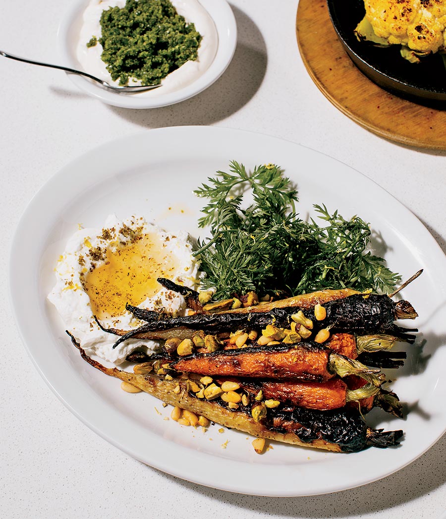 Roasted Carrots With Labneh, Honey, and Dukka