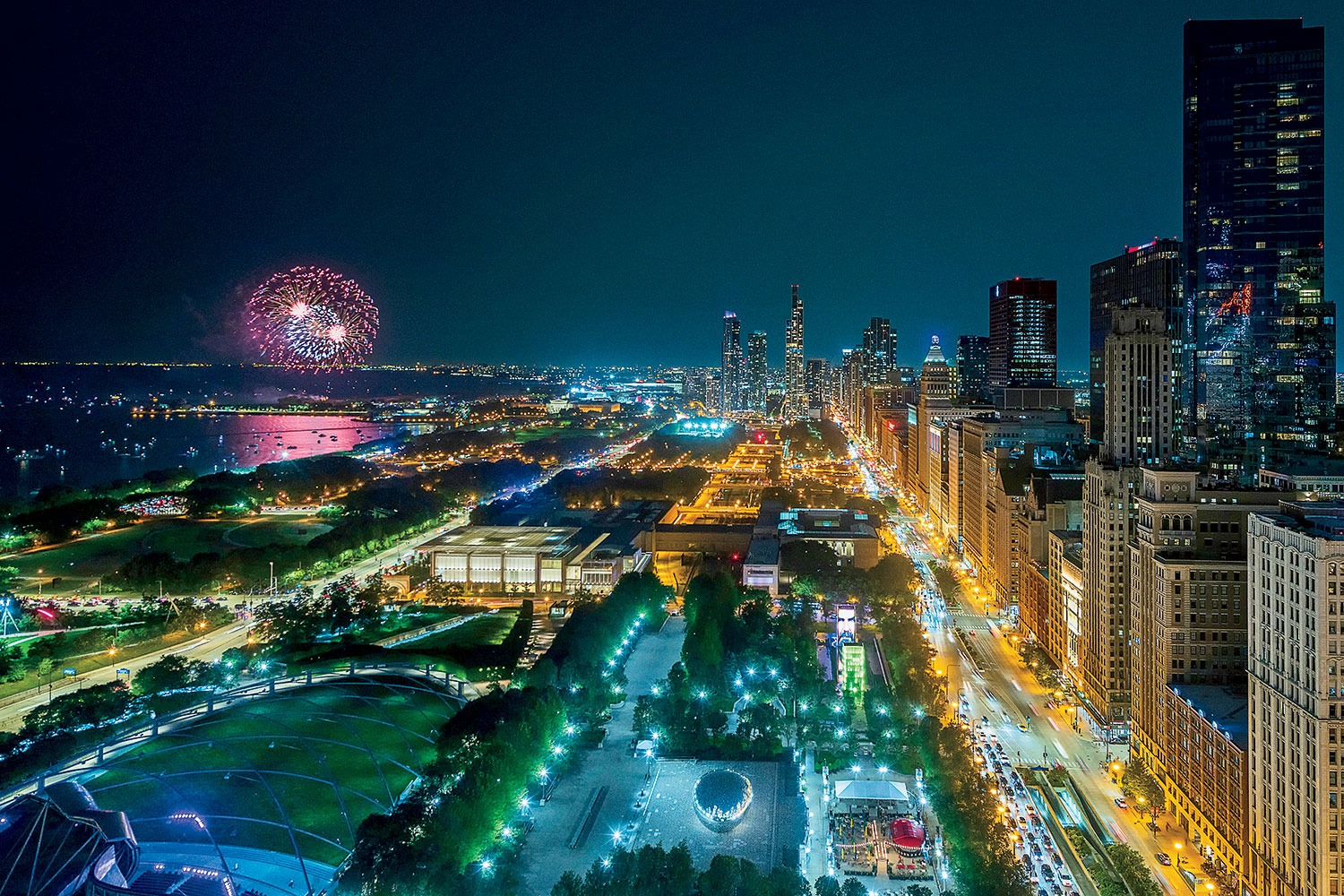 An aerial shot of Chicago