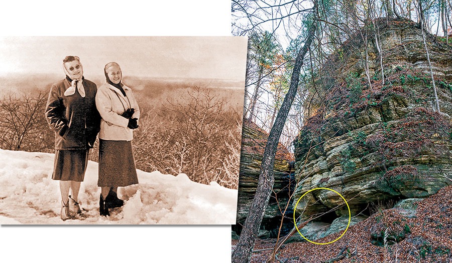 Mildred Lindquist and Frances Murphy, and the cave