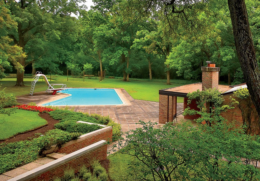 Back yard with a pool