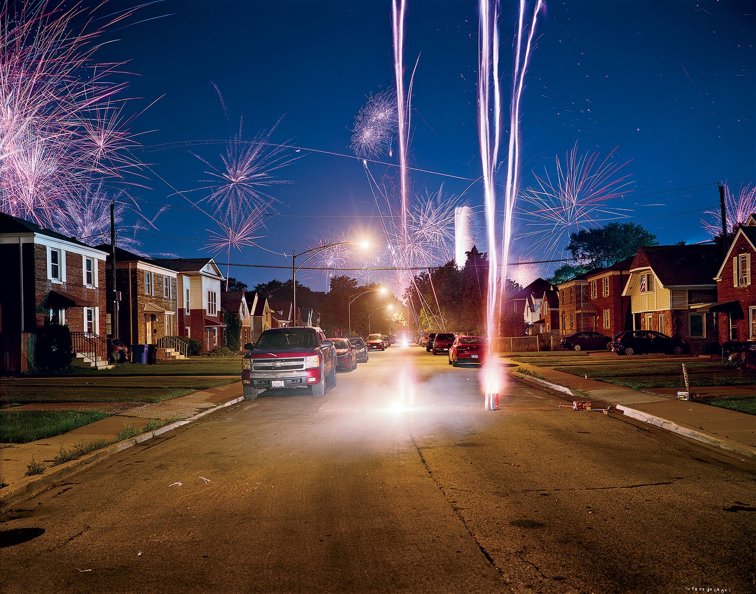 Fireworks in the street