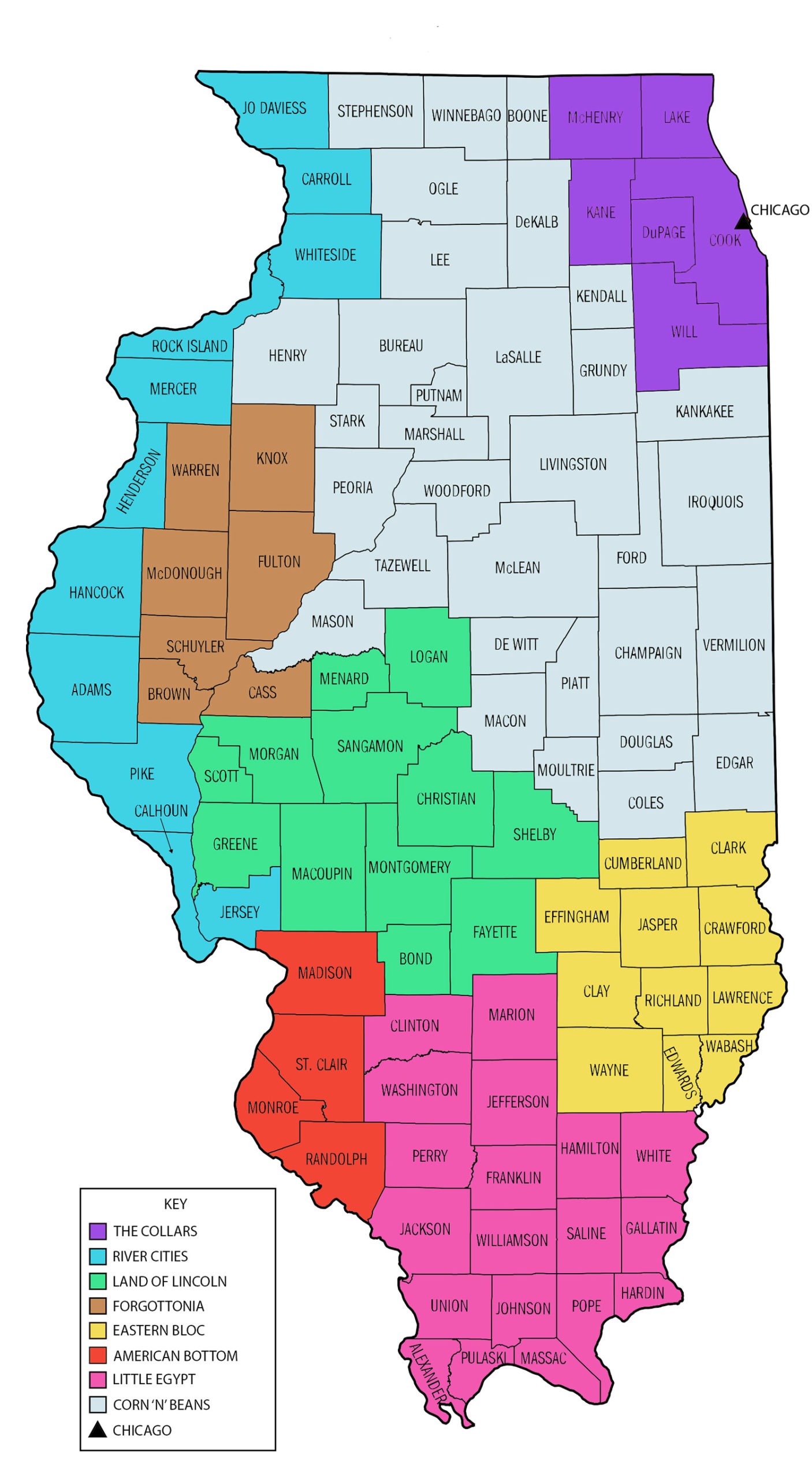 The Nine SubStates of Illinois Chicago Magazine