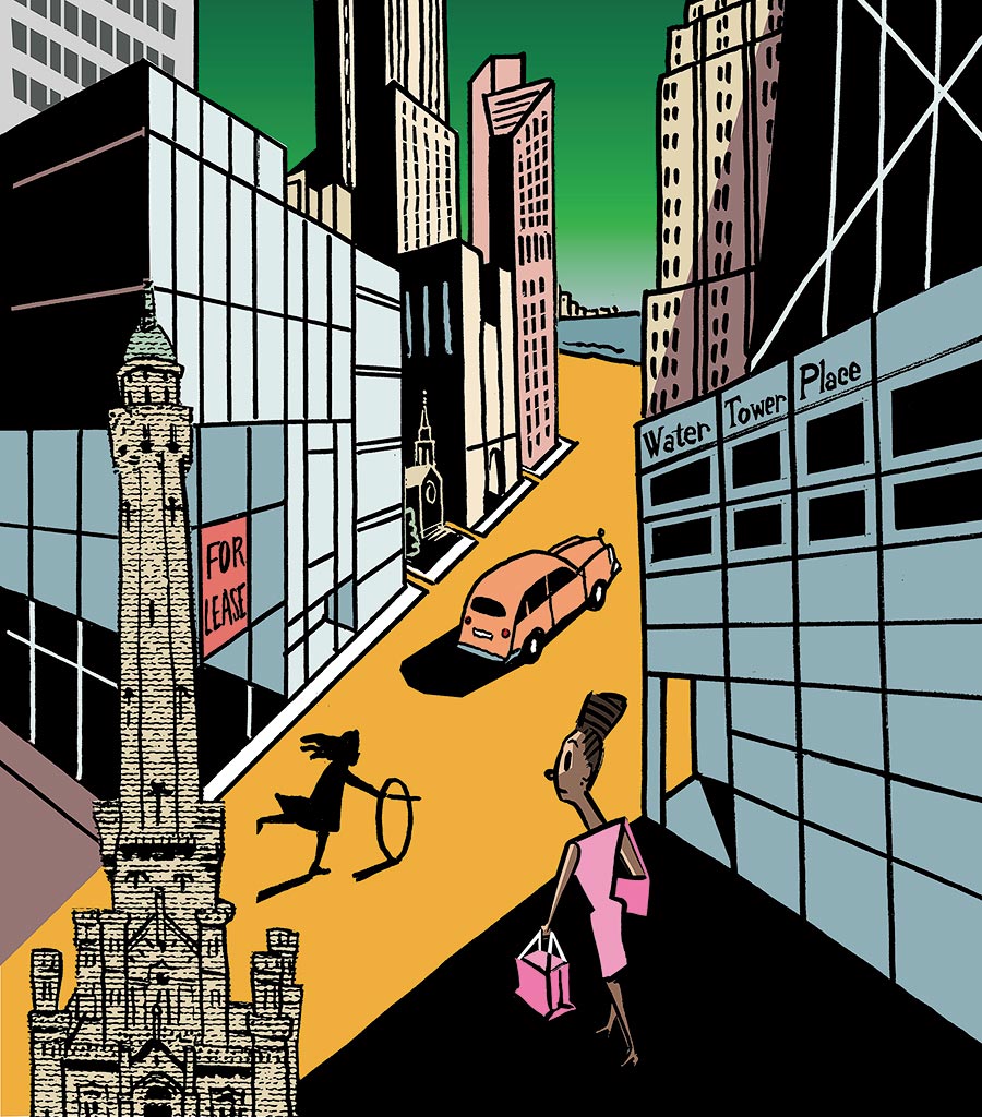 Magnificent Mile illustration by Tom Bachtell
