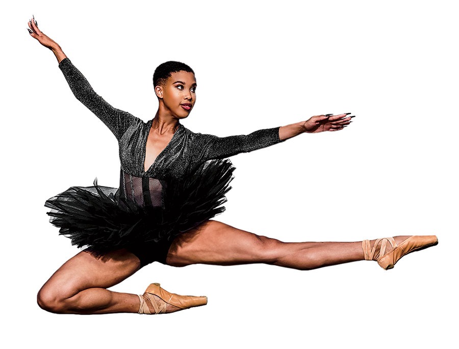 A dancer in the Chicago Black Dance Legacy Project