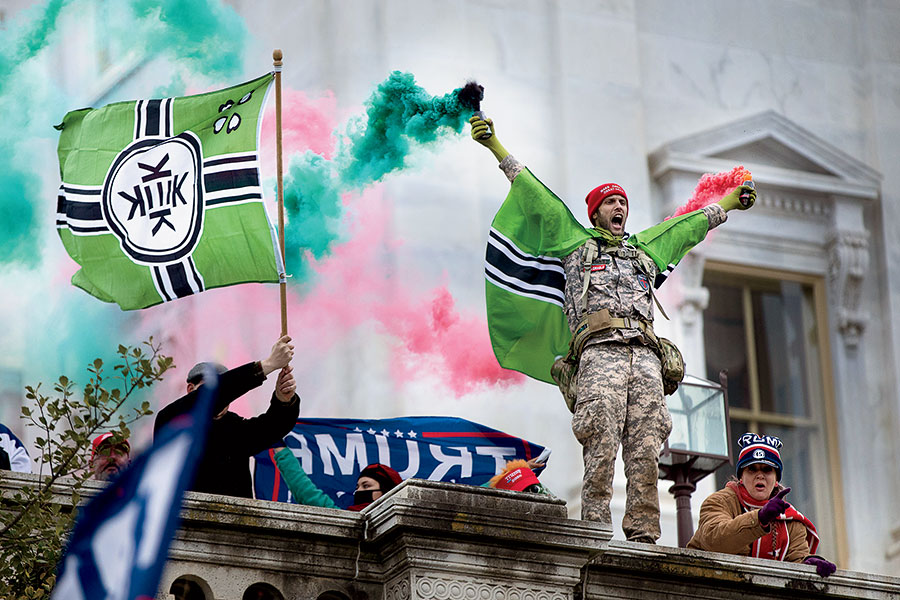 Insurrectionists flying Kekistan flags at Capitol